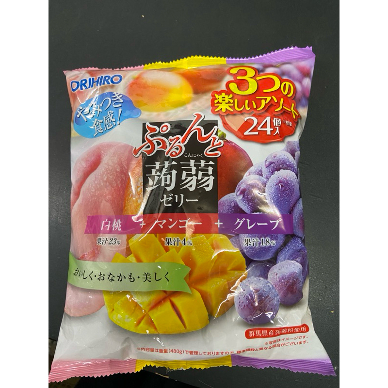 日本 ORIHIRO 台灣現貨 蒟蒻果凍 白桃+芒果+葡萄 24入
