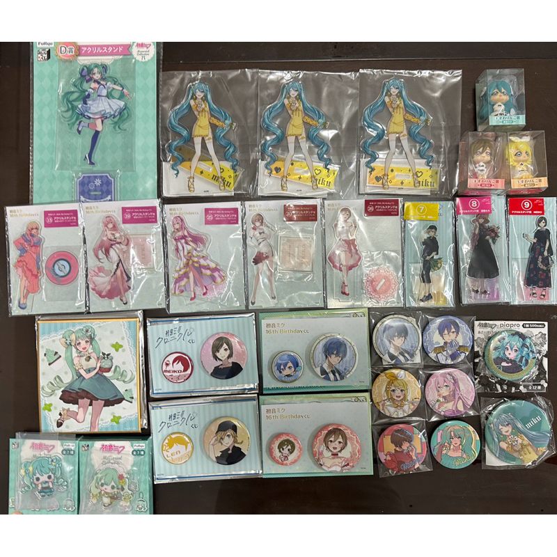 初音未來 14、15、16週年一番賞 巡音流歌立牌 樂天 徽章 立牌 掛軸 公仔 掛軸 海報 畫板 A賞 B賞 大娃娃