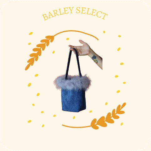 【Barley選物】免運 設計款鴕鳥毛絨毛水桶手提包 ☁️