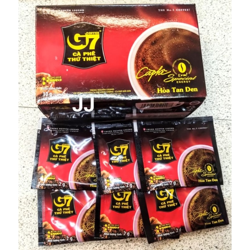 黑咖啡-越南G7即溶 15小包入黑咖啡-無糖無奶-2盒裝（共30小包）-效期20245