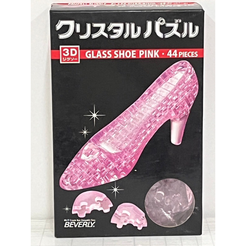 44片日本製立體透明水晶拼圖 粉色高跟鞋