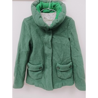 【a la sha 】青草綠日系毛料鋪棉暖外套
