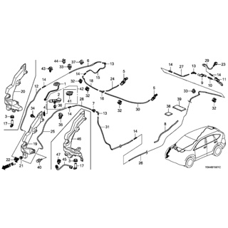 【明水自動車】 HONDA 原廠部品 CRV4 CRV 2012-16 雨刷水箱 雨刷噴水頭