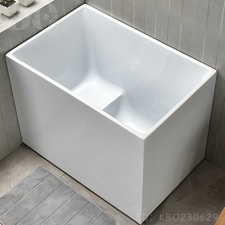 【破損包賠】日式小戶型加深方形小浴缸壓克力獨立式成人家用浴盆迷你坐式浴池BO80