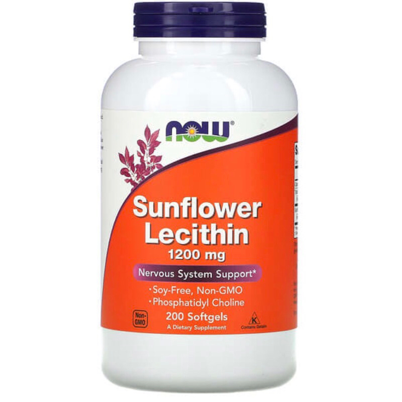 現貨 嚮日葵卵磷脂 美國Now Foods Sunflower Lecithin 1200mg200粒 （不含大豆）