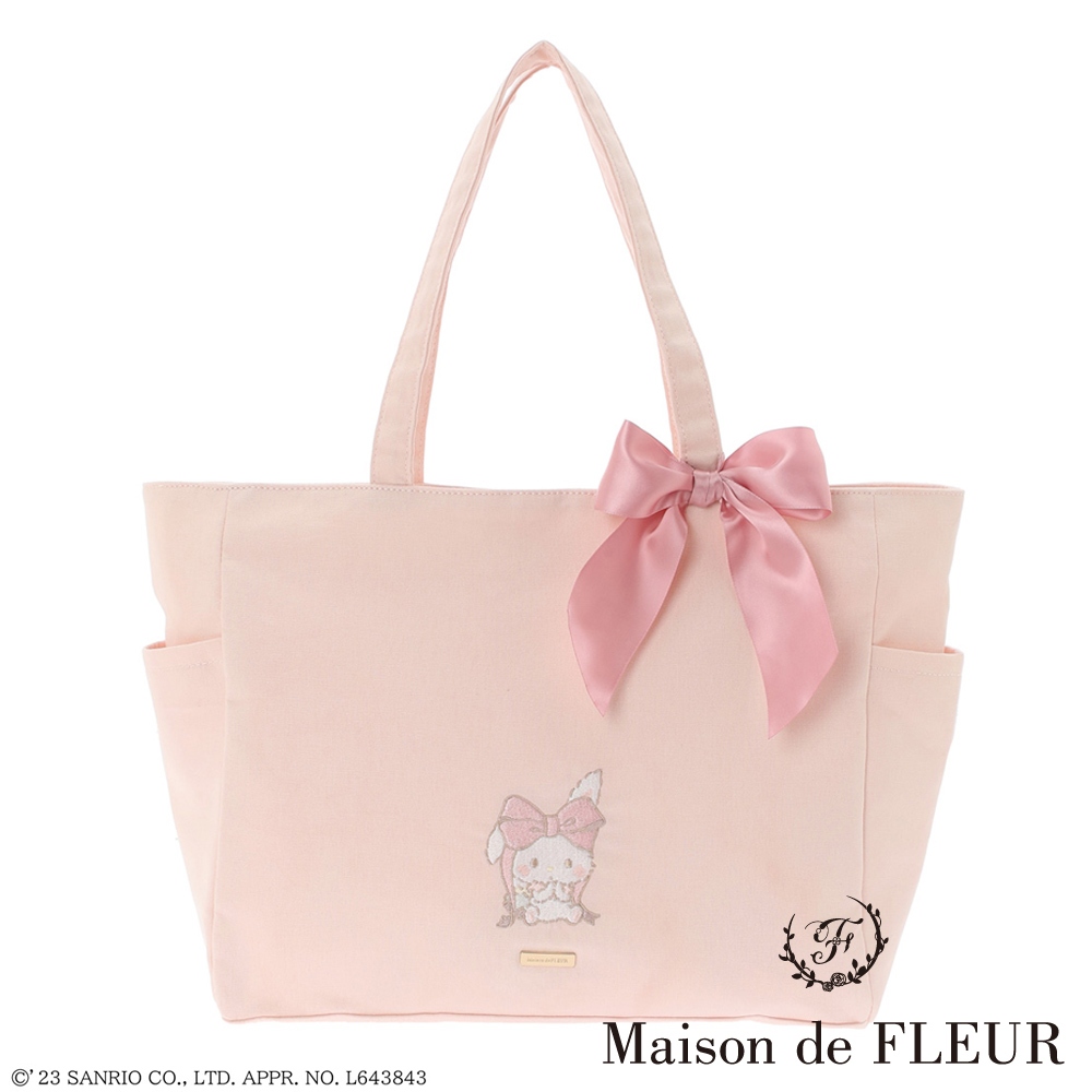 Maison de FLEUR 甜美許願兔系列造型刺繡托特包(8S41F0J0250)