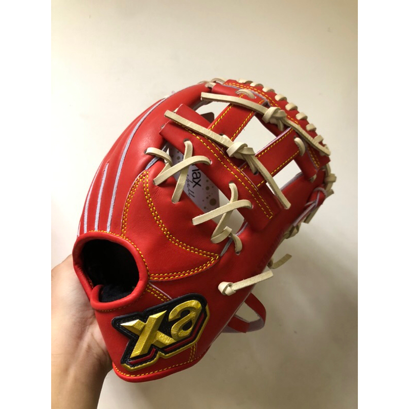 XA XANAX 硬式棒球 日本製 內野手套 紅色 手套線奶油色 類工字檔 斜標 TRUST系列 附手套箱、袋
