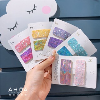 AHUA阿華有事嗎 童閃亮鏡面BB髮夾2入組 TT0013可愛 髮夾