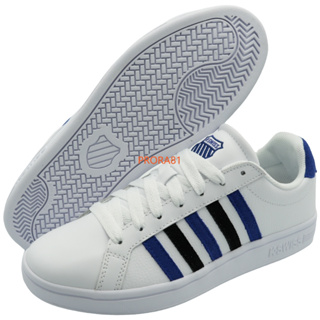 K-SWISS 白X藍X黑 Court Tiebreak 皮質休閒運動鞋【有12號、13號】304K