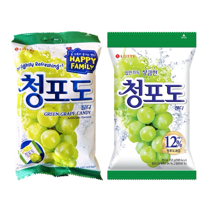 LOTTE 樂天 青葡萄果汁糖, 153g, 3包
