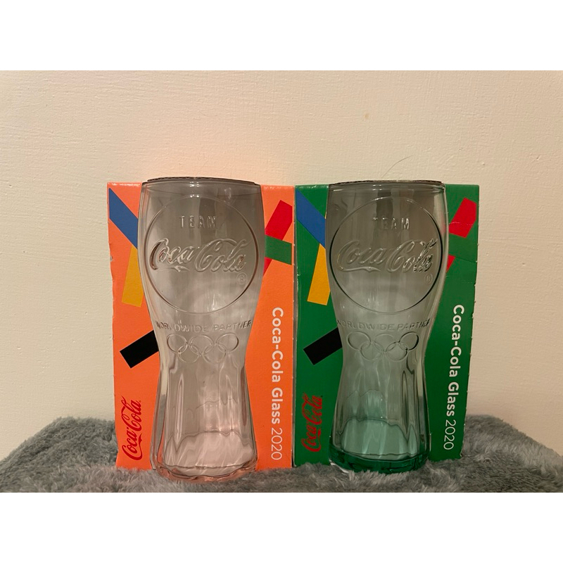 【全新】麥當勞2020玻璃杯-高昂綠 歡呼橙 可口可樂 東京奧運