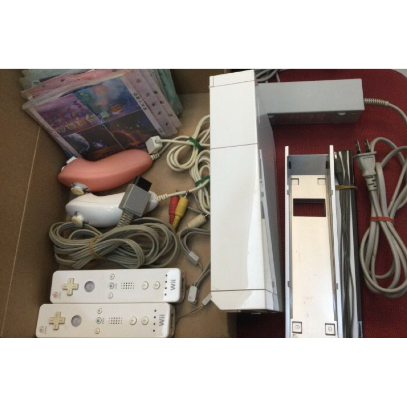 收藏品 Nintendo Wii 主機 RVL-001(JPN) 電源線 接收器 把手 遊戲光碟片 可自取