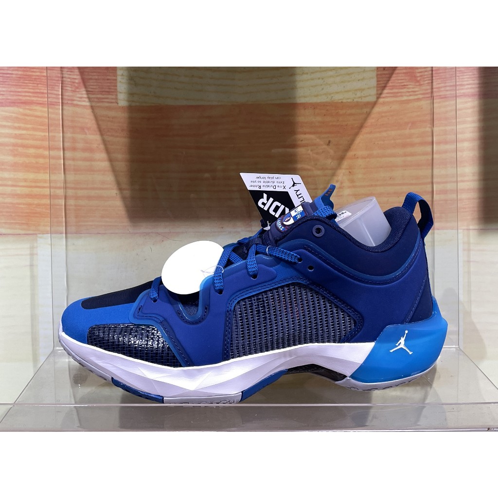 【BOBO】NIKE AIR JORDAN XXXVII LOW PF 藍黑白喬丹37代籃球鞋男 DV9908-401