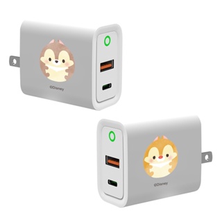 【TOYSELECT】Disney Ufufy系列-奇奇與蒂蒂款USB3.0+PD20W雙孔充電器