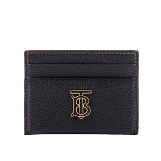 BURBERRY TB 標誌粒紋牛皮4卡名片/卡片夾(黑色) 8062351 A1189