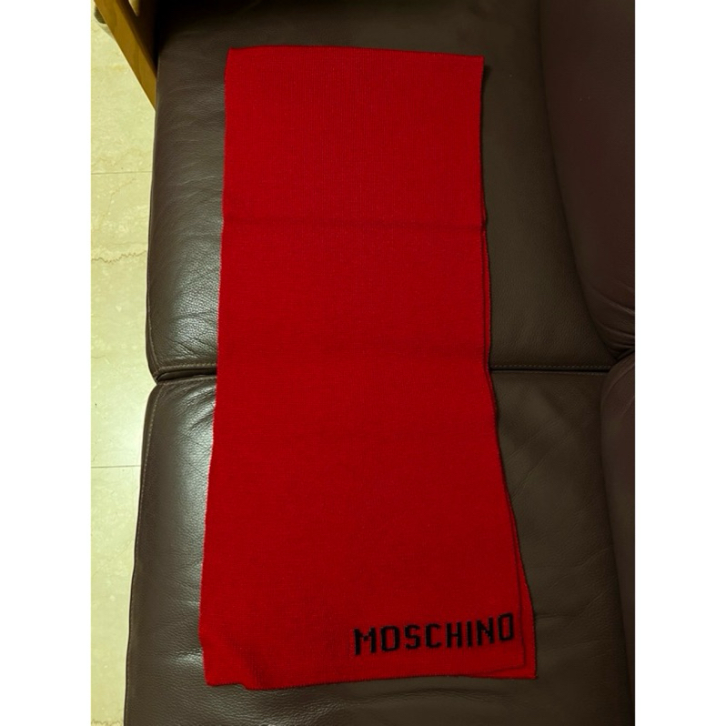 二手真品Moschino 紅色 針織 圍巾