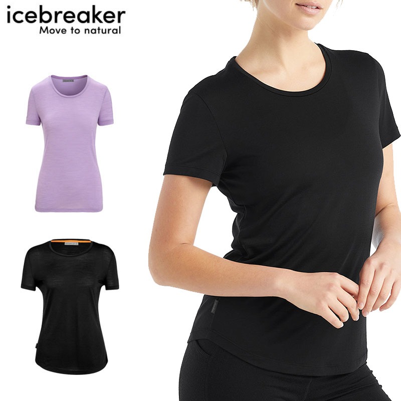 【Icebreaker】女 Sphere II Cool-Lite 圓領短袖上衣 黑 淡紫 涼感上衣 IB0A56D3