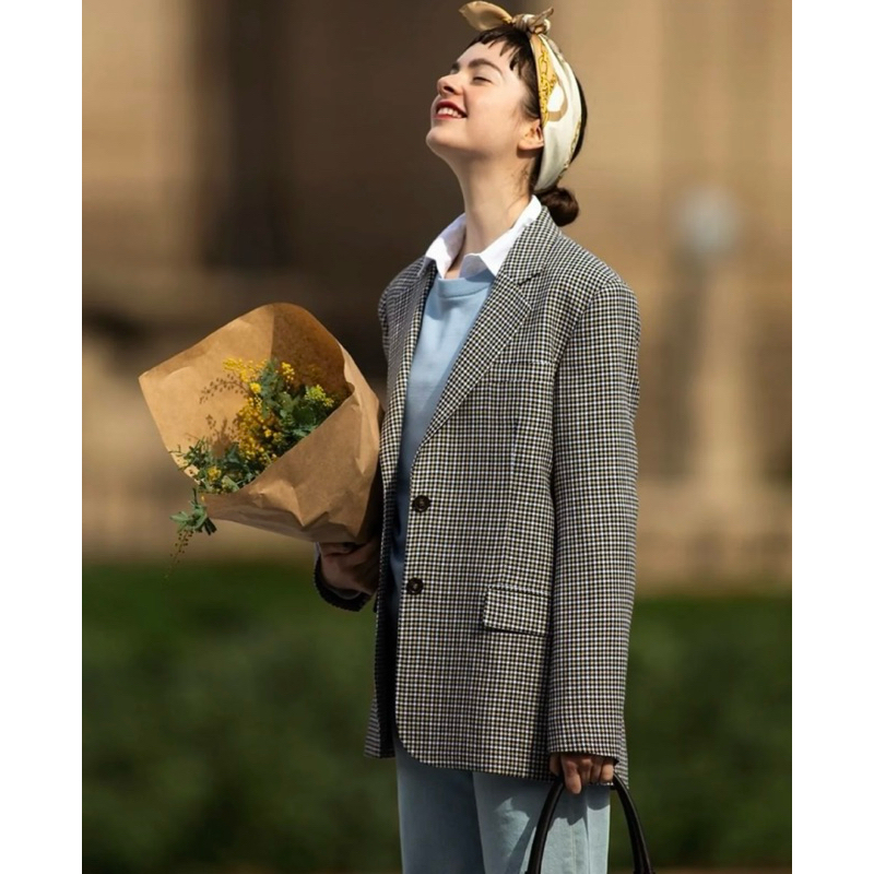 專櫃精品服飾 英國皇室精品 Aquascutum雅格獅丹 格紋西裝休閒薄料輕便羊毛外套 全新