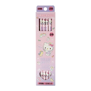 Sanrio 三麗鷗 日本製 珠光六角木頭鉛筆 2B (12入) Hello Kitty 566152