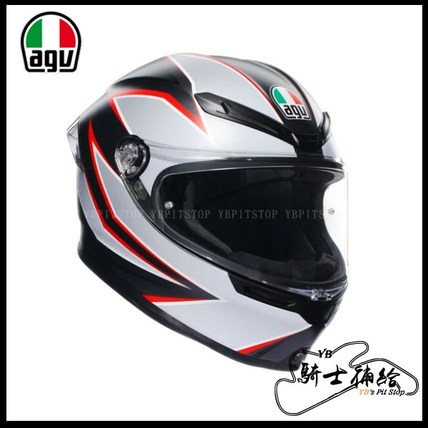 ⚠YB騎士補給⚠ 公司貨 AGV  K6 S Flash 消光黑灰紅 亞洲版 全罩 安全帽 新款 K6S 輕量 大鴨尾