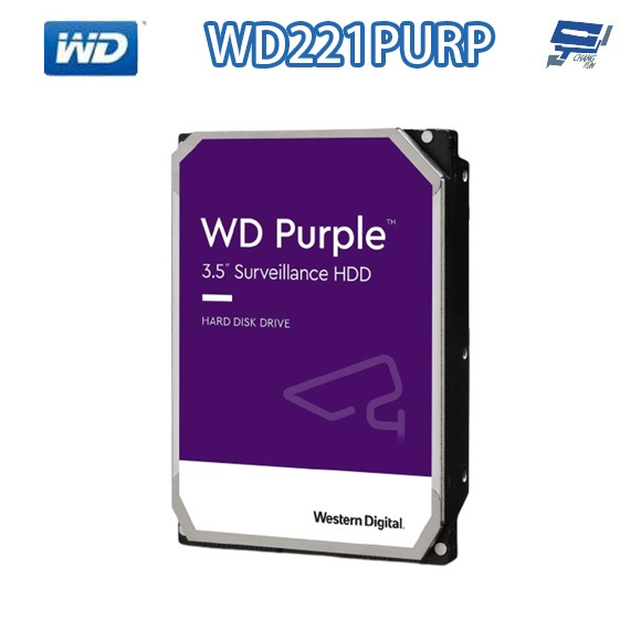 昌運監視器 WD221PURP WD紫標 PRO 22TB 3.5吋監控專用(系統)硬碟