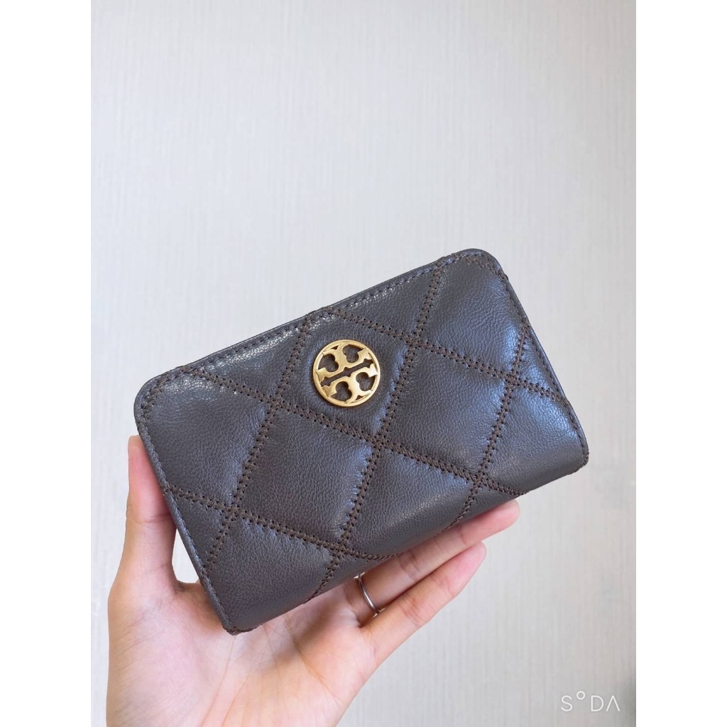 艾菲全球選品 美國代購 Tory Burch TB 菱格羊皮中夾