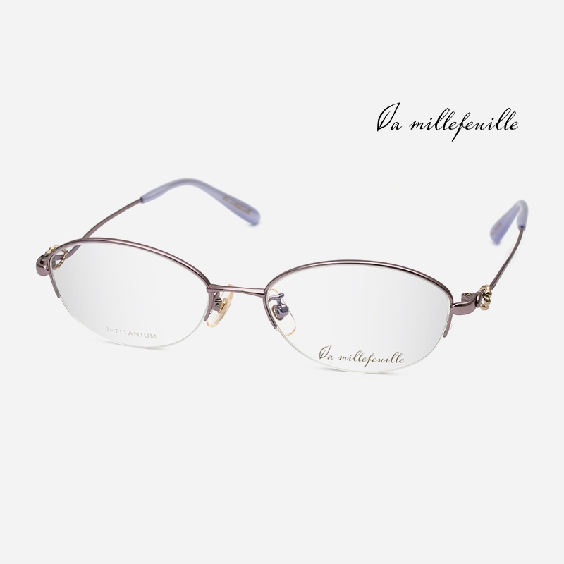 La millefeuille MLF-120 日本拉米勒眼鏡｜女純鈦超輕半框眼鏡 女生品牌眼鏡框【幸子眼鏡】