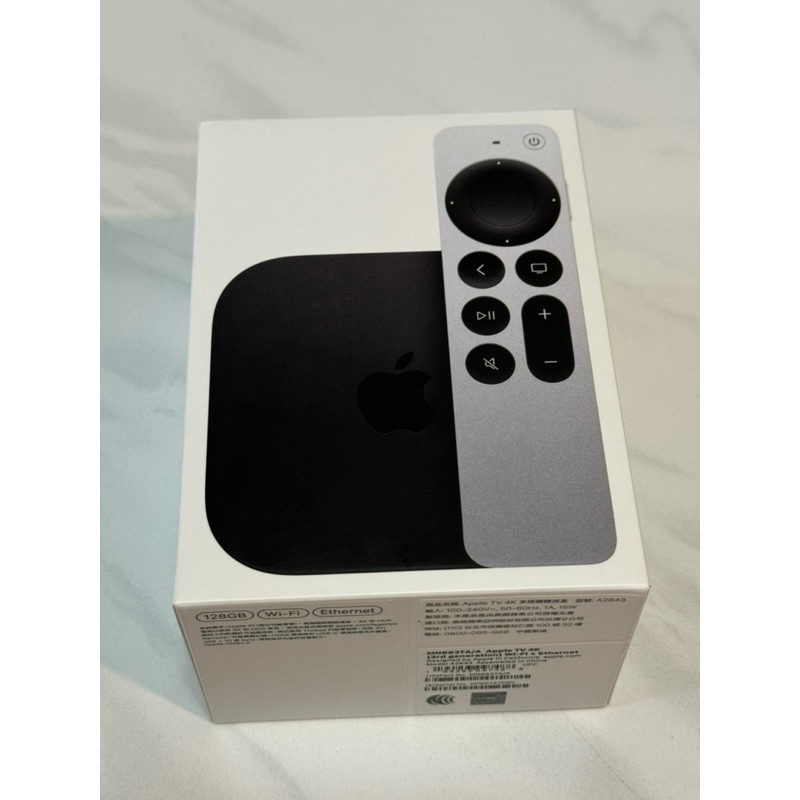 Apple TV 4K 多媒體轉接盒 型號 2843（128GB、Wi-Hi、Ethernet)