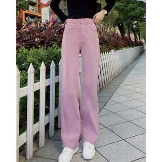 現貨｜BICOZ｜獨特顏色🖌煙灰色直筒牛仔寬褲 S~2L【23449】寬褲 顯瘦 中大尺碼 彈性 長褲女 女裝 直筒