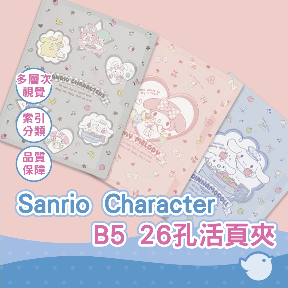 【CHL】B5 26孔活頁夾 N Sanrio Character 共3種造型 Sanrio人物大集合/美樂蒂/大耳狗等