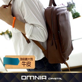 【WHOSE BAG】韓國OMNIA Lenzing 真皮後揹包 男女雙肩包 商務包 NO.MB5064