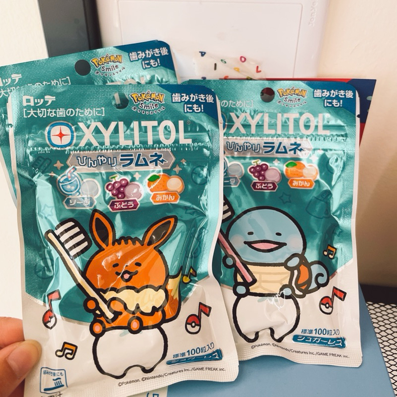 ✨超夯🇯🇵日本零食✨XYLITOL精靈寶可夢木糖醇 汽水果汁糖 100粒