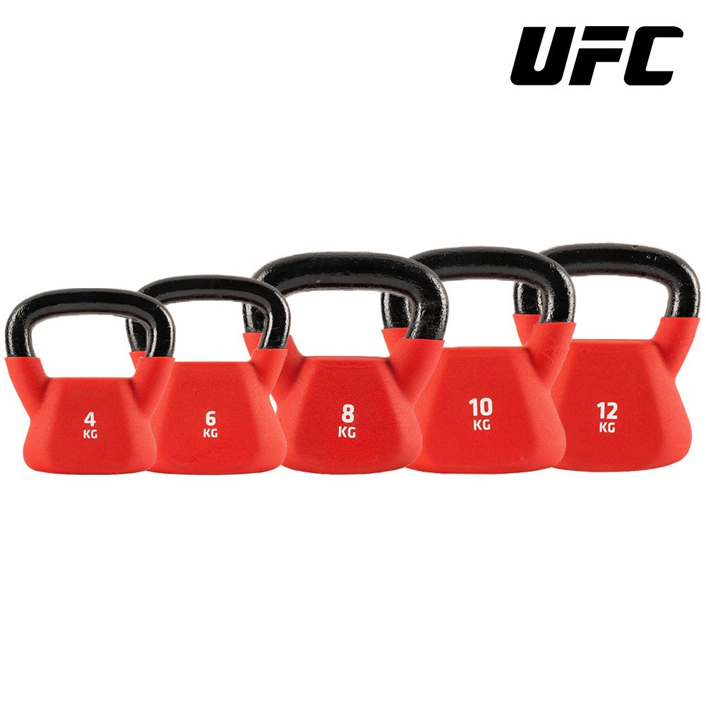 【UFC】健身壺鈴 包膠壺鈴 4kg 6kg 8kg 10kg 12kg 紅 健身 重訓