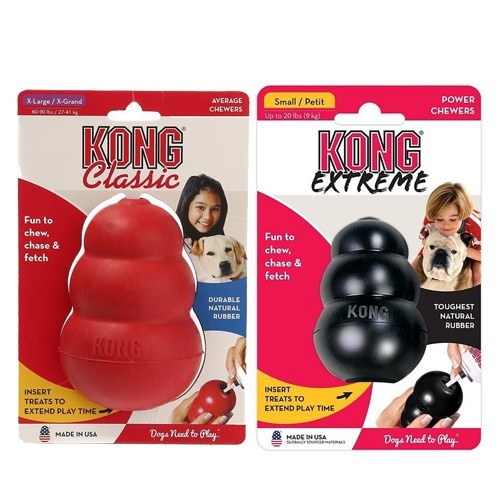 美國KONG Classic經典葫蘆抗憂鬱玩具 紅色款/黑色款 益智葫蘆終極耐咬款 可加花生醬 『Q寶』