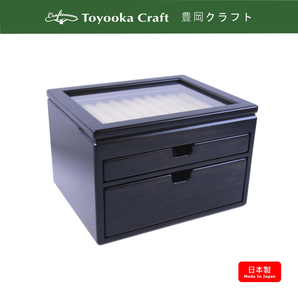 RS櫟舖【日本豊岡Craft】鋼筆 鋼筆盒 收納20支 日檜黑 BB63