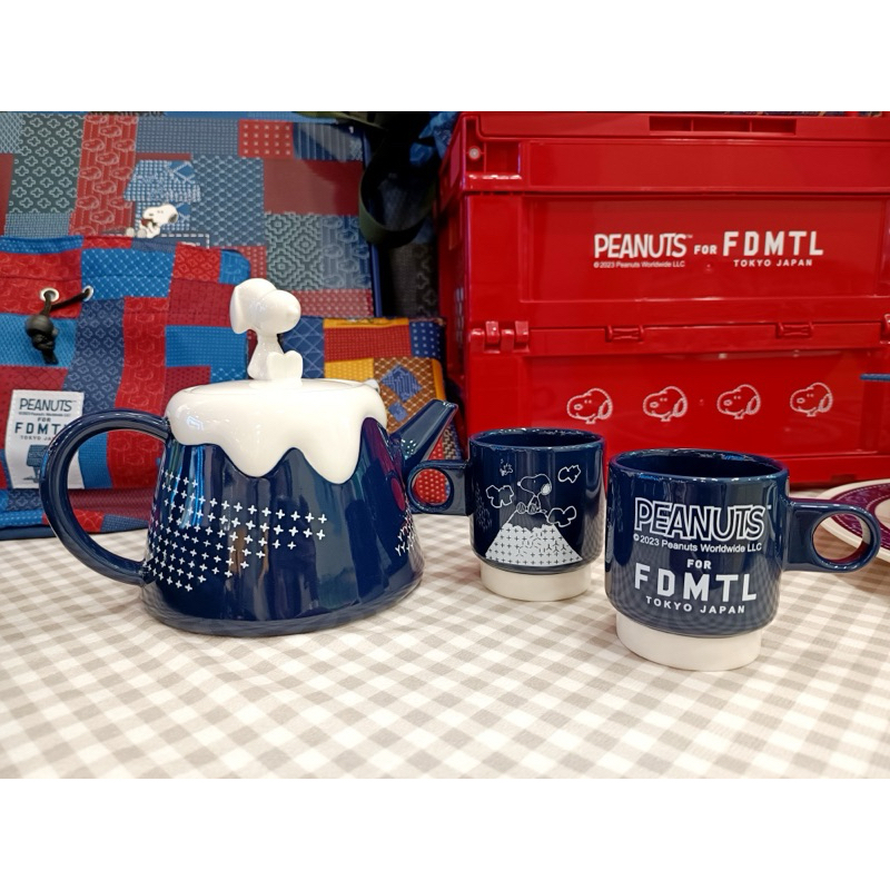 全新PEANUTS FOR FDMTL日式茶壺杯具組（藍色款）