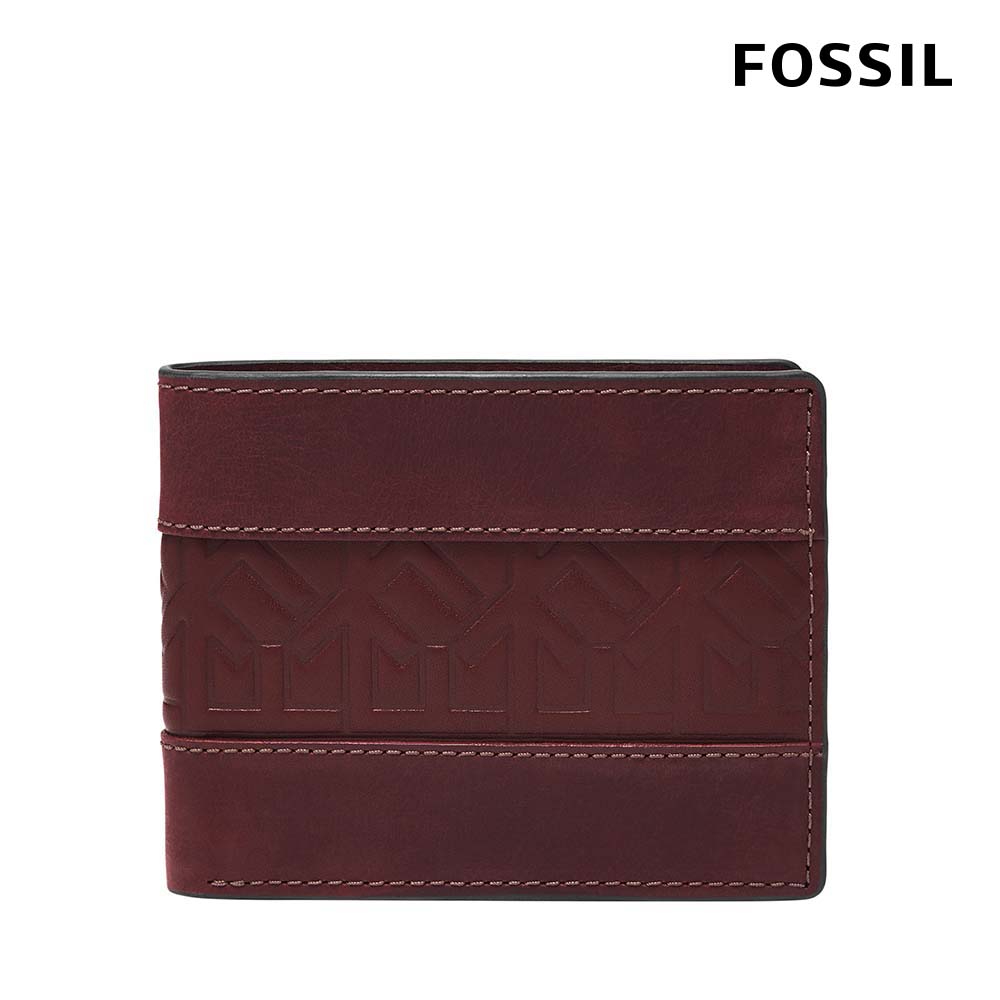 【FOSSIL 官方旗艦館】Everett 真皮證件格經典男夾-紫色 ML4469540 (禮盒組附鐵盒)