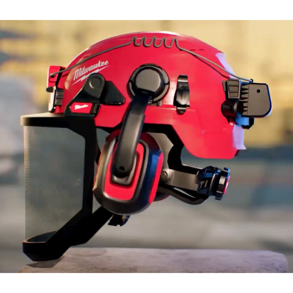 米沃奇 新款 紅色 安全頭盔含螺栓配件照明安裝座筆座 安全帽