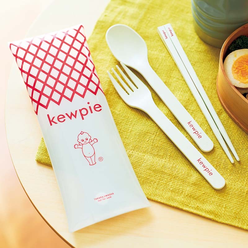 日本雜誌附錄 KEWPIE 美乃滋 環保餐具套組 收納盒 叉子 湯匙 筷子