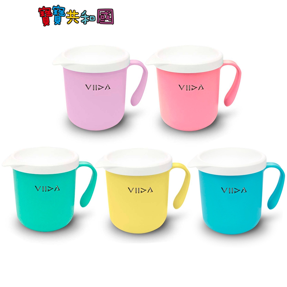 VIIDA Soufflé 抗菌不鏽鋼兒童水杯/兒童餐具/學習杯/不鏽鋼杯-粉/藍/綠/黃/紫