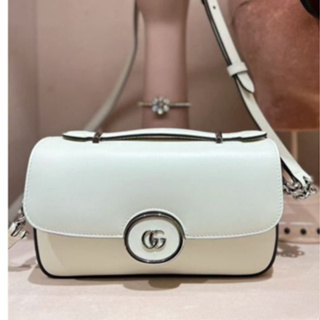 Gucci 739721 小款鏈帶 Petite GG包 白色