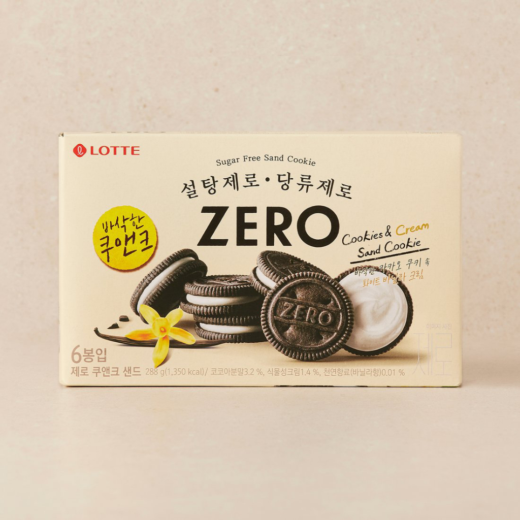 【現貨+預購】韓國樂天ZERO低卡無糖OREO巧克力夾心餅乾 제로쿠앤크샌드