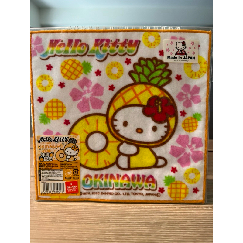 正版 日本製 Hello kitty 地區限定 小方巾-1 北海道 沖繩 廣島 博多 佐賀