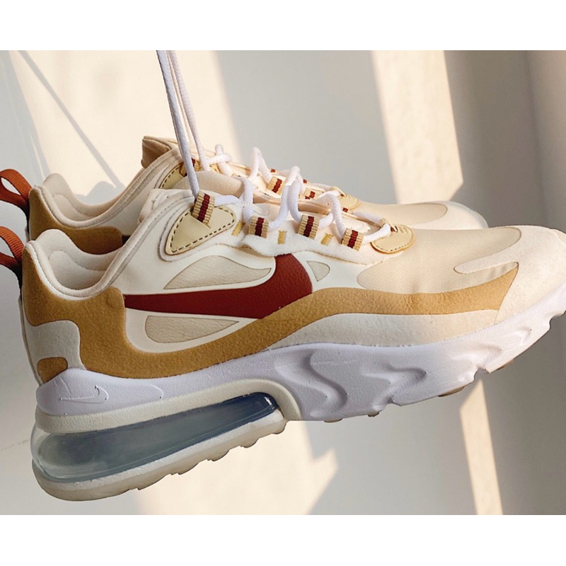 Nike Air max 270 react 奶茶色棉花糖運動鞋