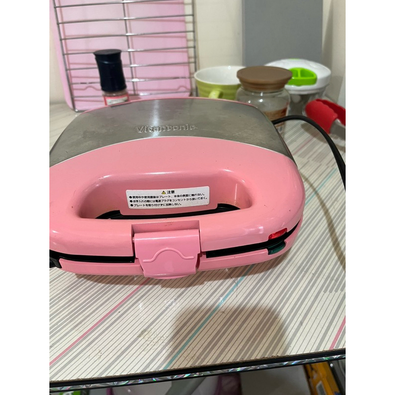 日本Vitantonio VWH-31-P限定粉紅色鬆餅機/帕尼尼/三明治/格子鬆餅 （二手）可分開購買