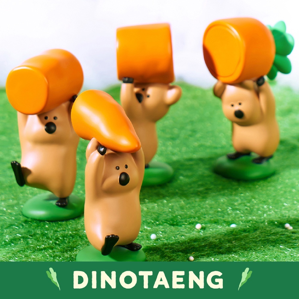 Dinotaeng 盒玩 短尾袋鼠紅蘿蔔公仔磁鐵 -全新未擺僅拆盒查看