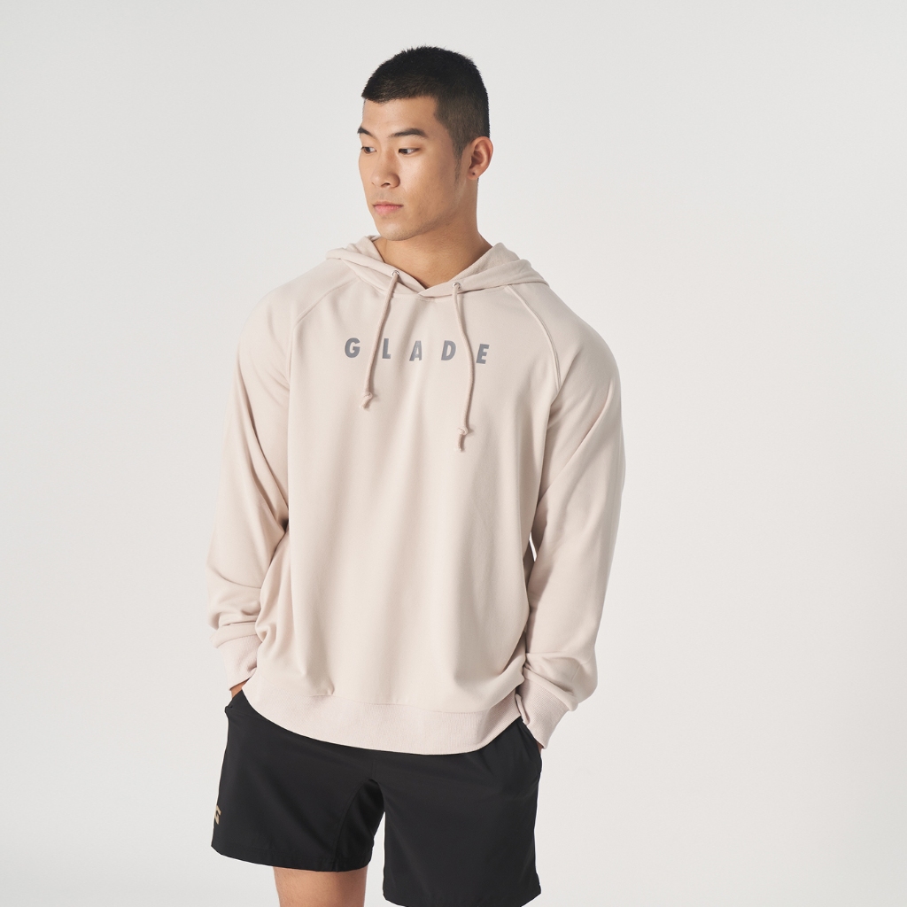 【GLADE.】Cozy 法式毛圈 長袖連帽 男帽T (淺卡其) | Hoodie 連帽上衣 現貨