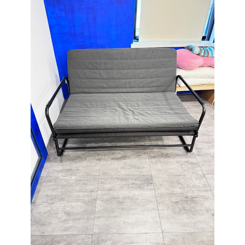 【優質二手】優質二手品 IKEA宜家HAMMARN沙發床框架含床墊 拆疊沙發雙人床 LOFT工業風格 &lt;限自取&gt;