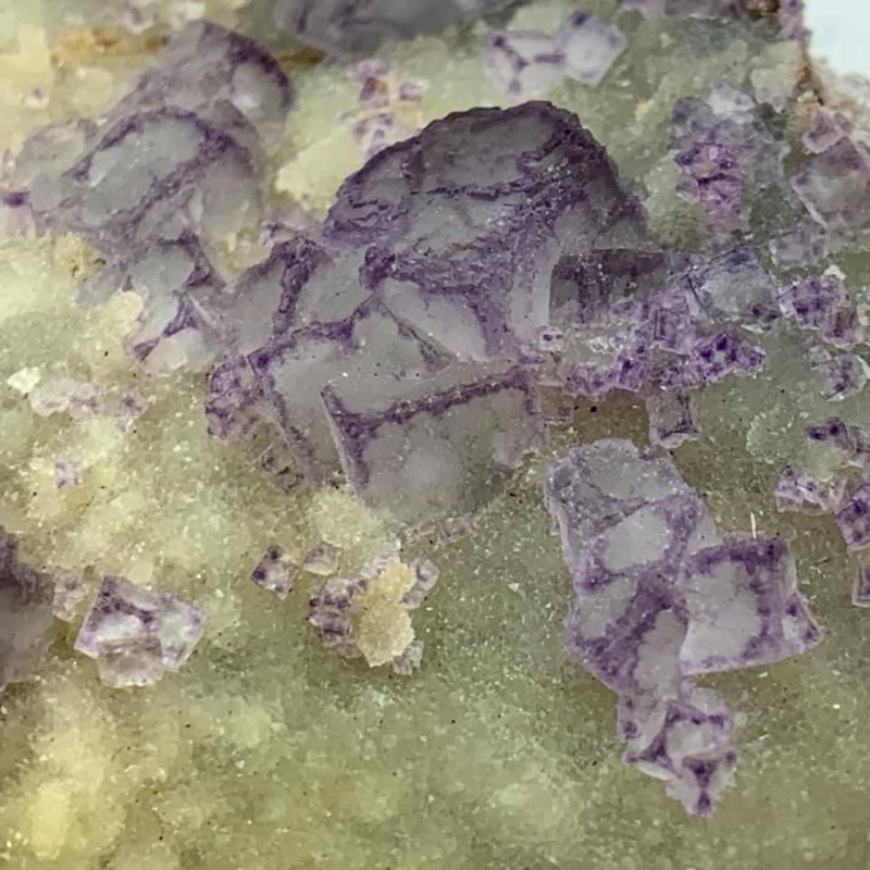 貴州 二維碼 紫邊螢石 共生溶蝕水晶石英 浮生 原礦