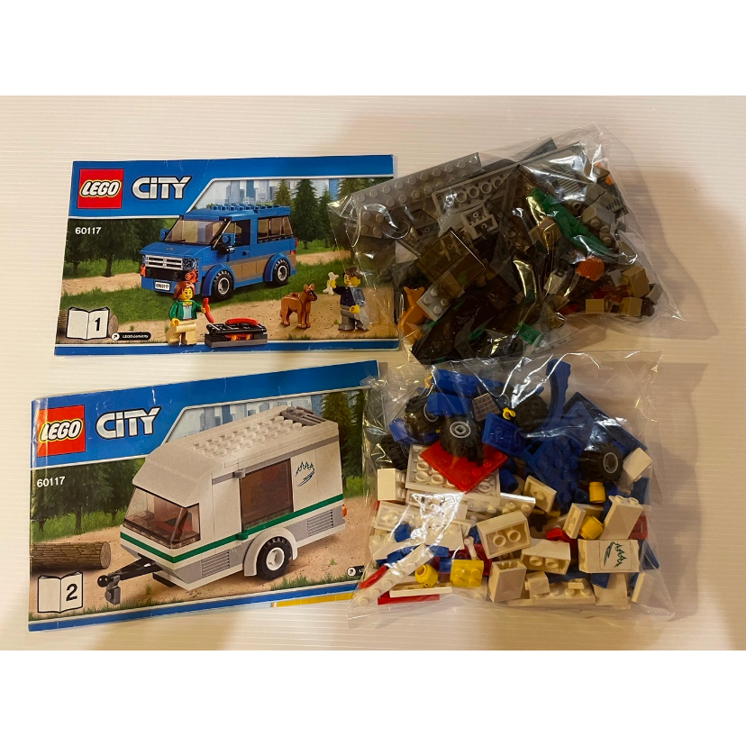 二手 LEGO 樂高 CITY 城市 60117 露營車 拖車 有說明書 無盒 應該無缺件